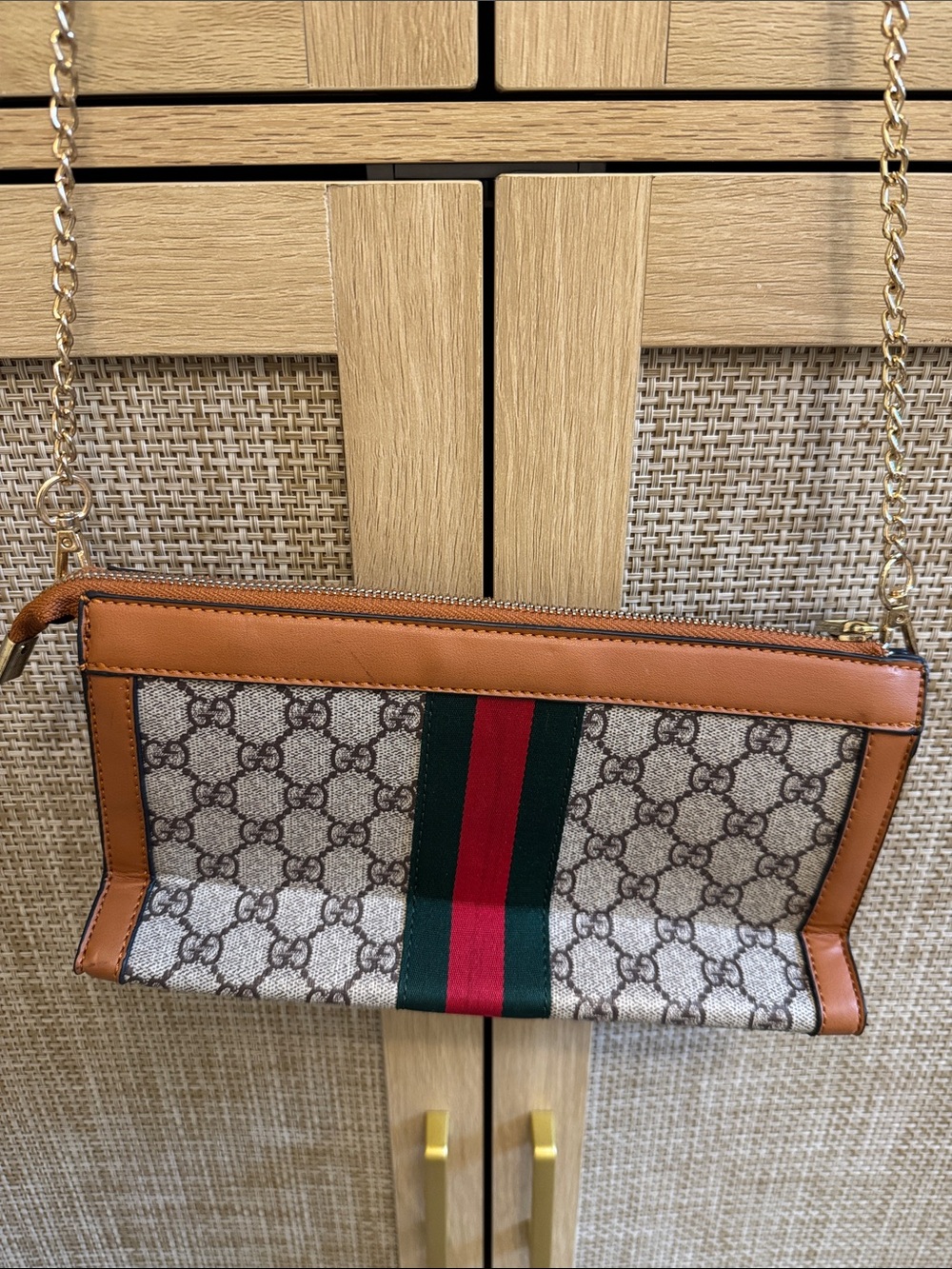 GG Canvas Crossbody with Tan Leather with  Signature logo - Picture 2 of 5